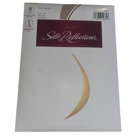 NWT Hanes Silk Reflections Silky Sheer Control Top Pantyhose Travel Bluff Sz CD - Picture 1 of 3